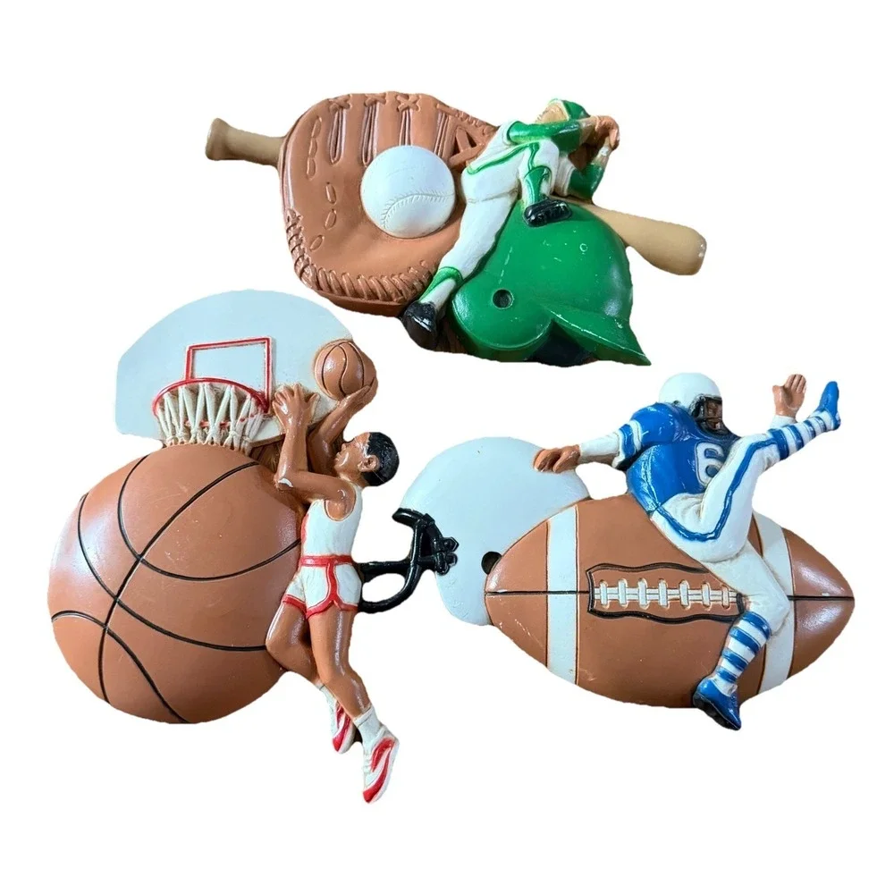 Sports Wall Decor‎ Set of 3 Vintage 1991 Burwood Football Basketball Baseball